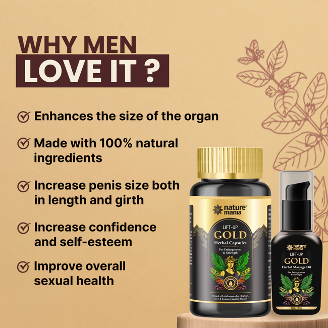 Lift-Up Gold Combo ( Oil+ Capsule) for Men - Image 5
