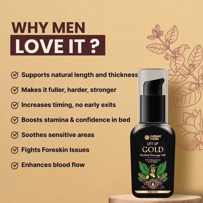 Lift-up Gold Herbal Massage Oil For Men-Enjoy Better Intimacy - Image 6
