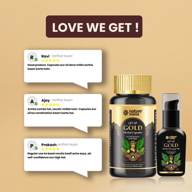 Lift-Up Gold Combo ( Oil+ Capsule) for Men - Image 4