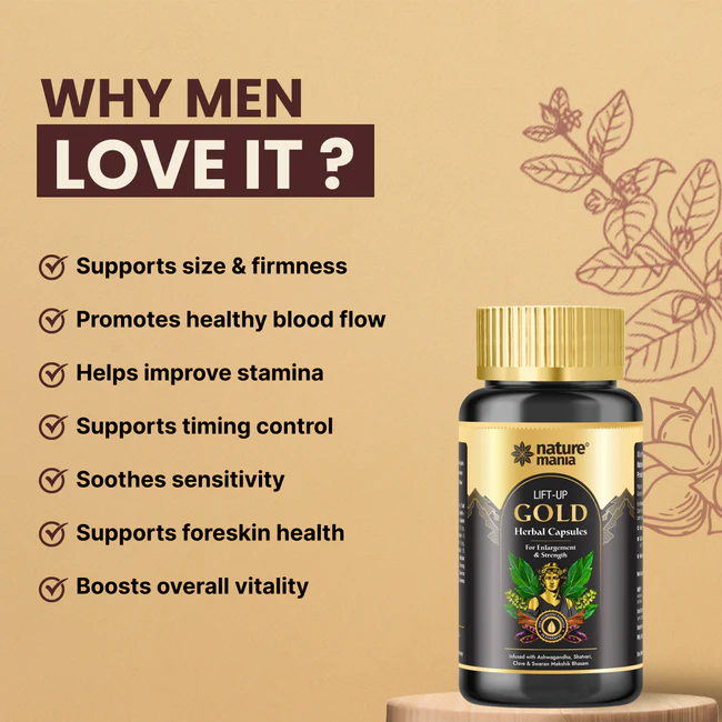 Lift-Up Gold Herbal Capsules for Men (50ml) - Enjoy Better Intimacy - Image 6