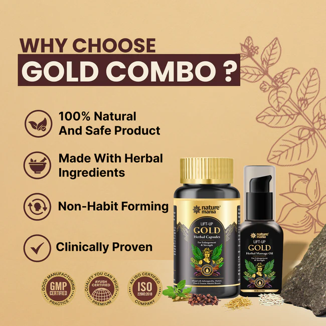 Lift-Up Gold Combo ( Oil+ Capsule) for Men - Image 3
