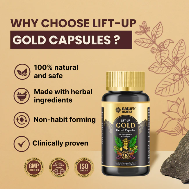 Lift-Up Gold Herbal Capsules for Men (50ml) - Enjoy Better Intimacy - Image 3