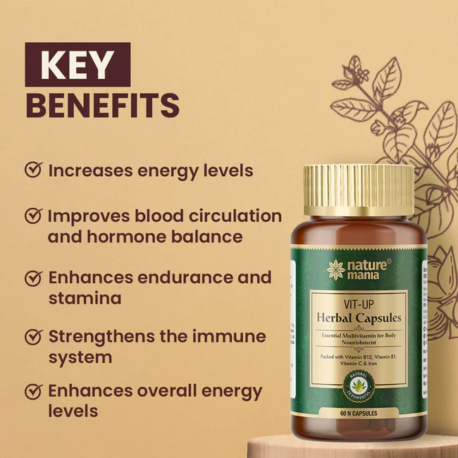 Nature Mania Vit-up Capsule (Vit D and Vit B12 Multivitamin) - 60 Capsules - Image 6