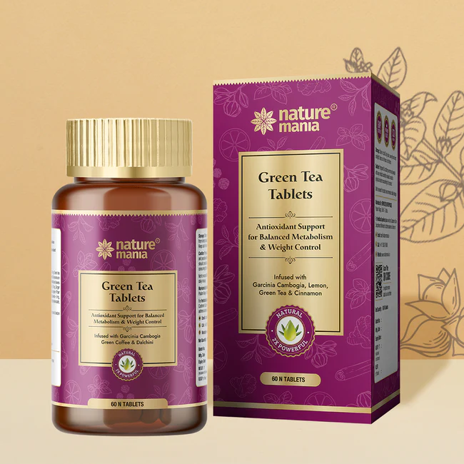 Nature Mania Green Tea Tablets-60N | Weight Loss | Fat Burner for Men and Women
