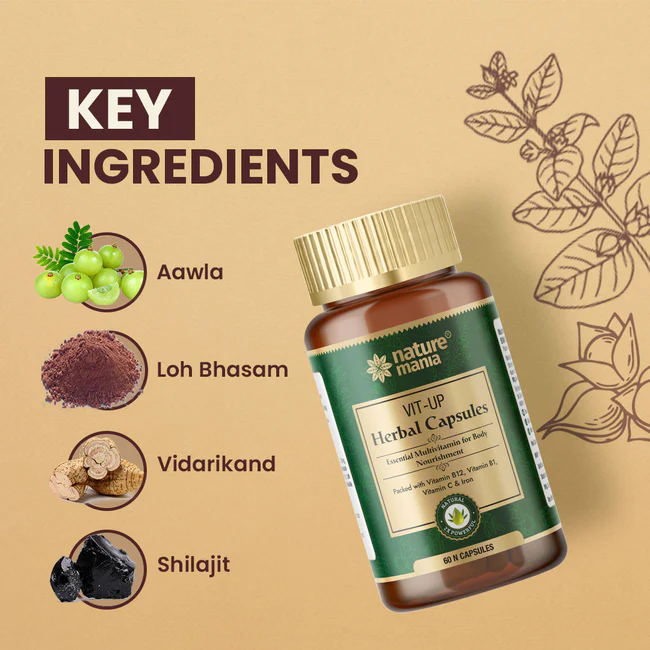 Nature Mania Vit-up Capsule (Vit D and Vit B12 Multivitamin) - 60 Capsules - Image 5