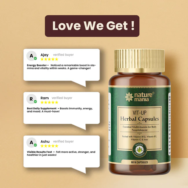 Nature Mania Vit-up Capsule (Vit D and Vit B12 Multivitamin) - 60 Capsules - Image 7