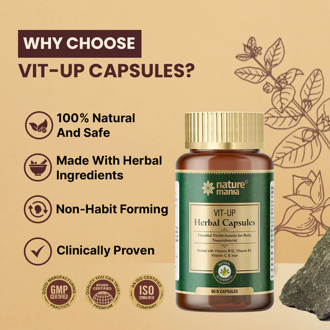 Nature Mania Vit-up Capsule (Vit D and Vit B12 Multivitamin) - 60 Capsules - Image 9